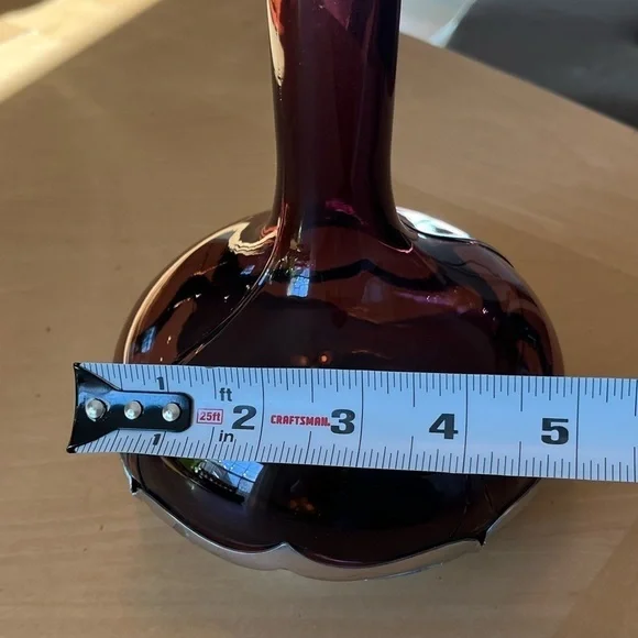 Vintage Farber Bros. Amethyst Decanter and Stopper Farber Crystal (Chrome)